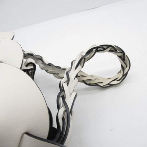 Prada All Leather Bucket Woven Braided Shoulder Tote with Pouch COA - Picture 12 of 13